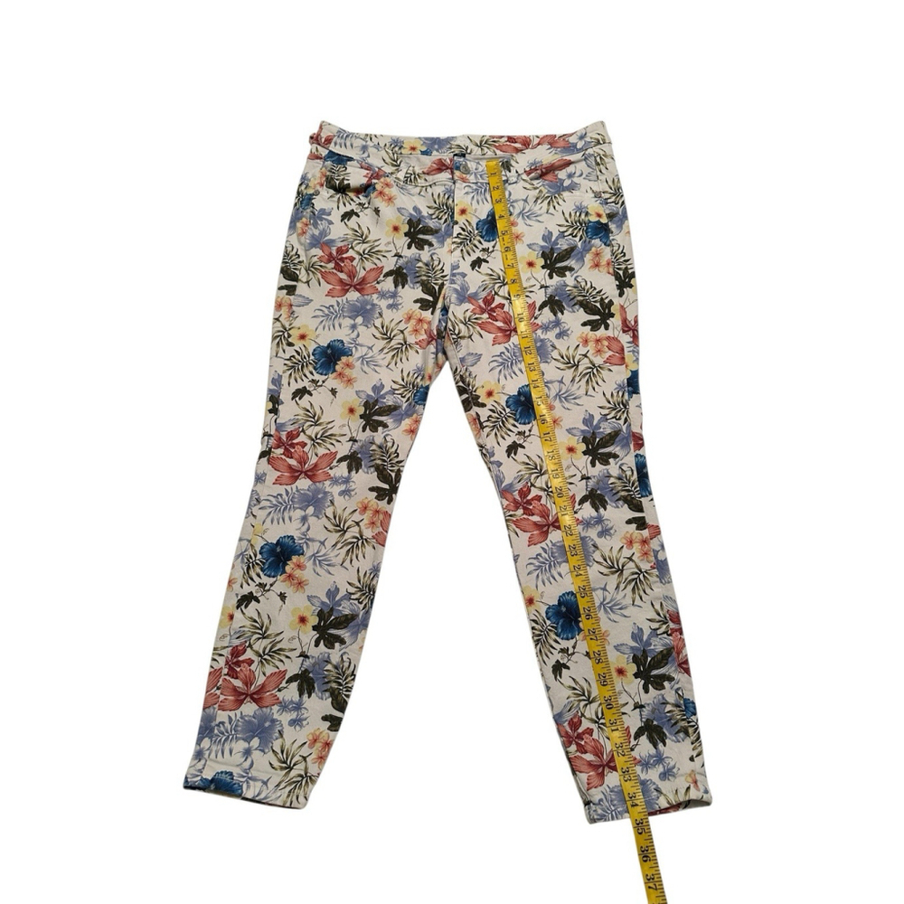 Tommy Bahama Ankle Floral Denim Jeans Womens 14 Multicolor Beach Tropical Pants - Picture 9 of 16